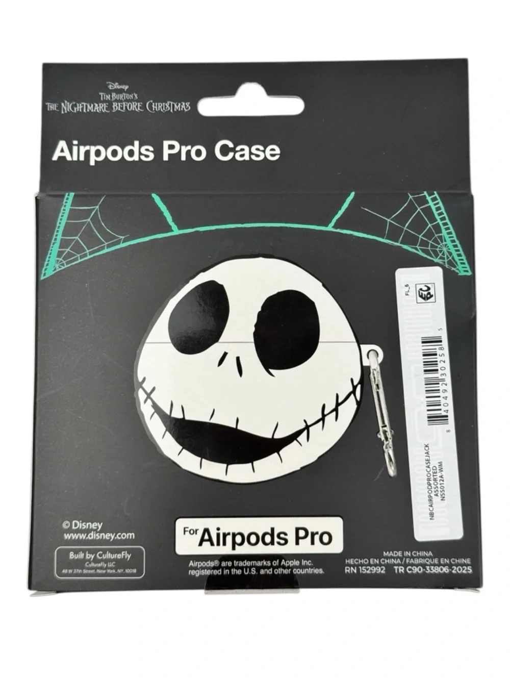 Nightmare Before Christmas Jack Skellington AirPods Pro Case 3D CultureFly NWT